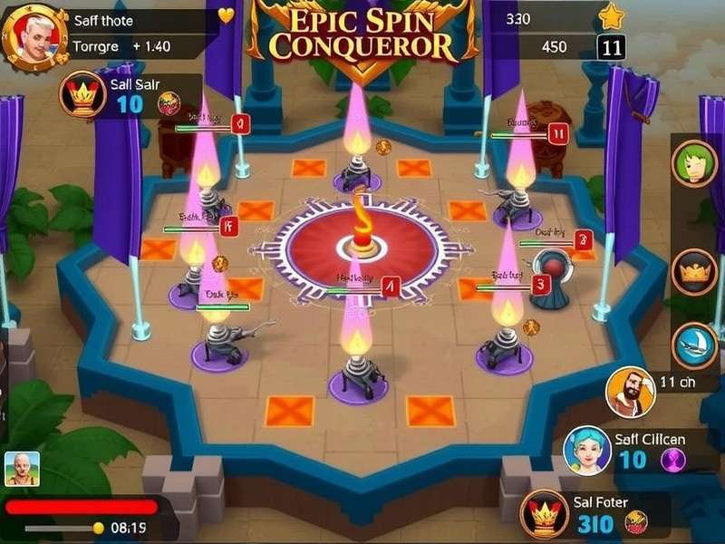 Epic Spin Conqueror gameplay screenshot showing strategic map view